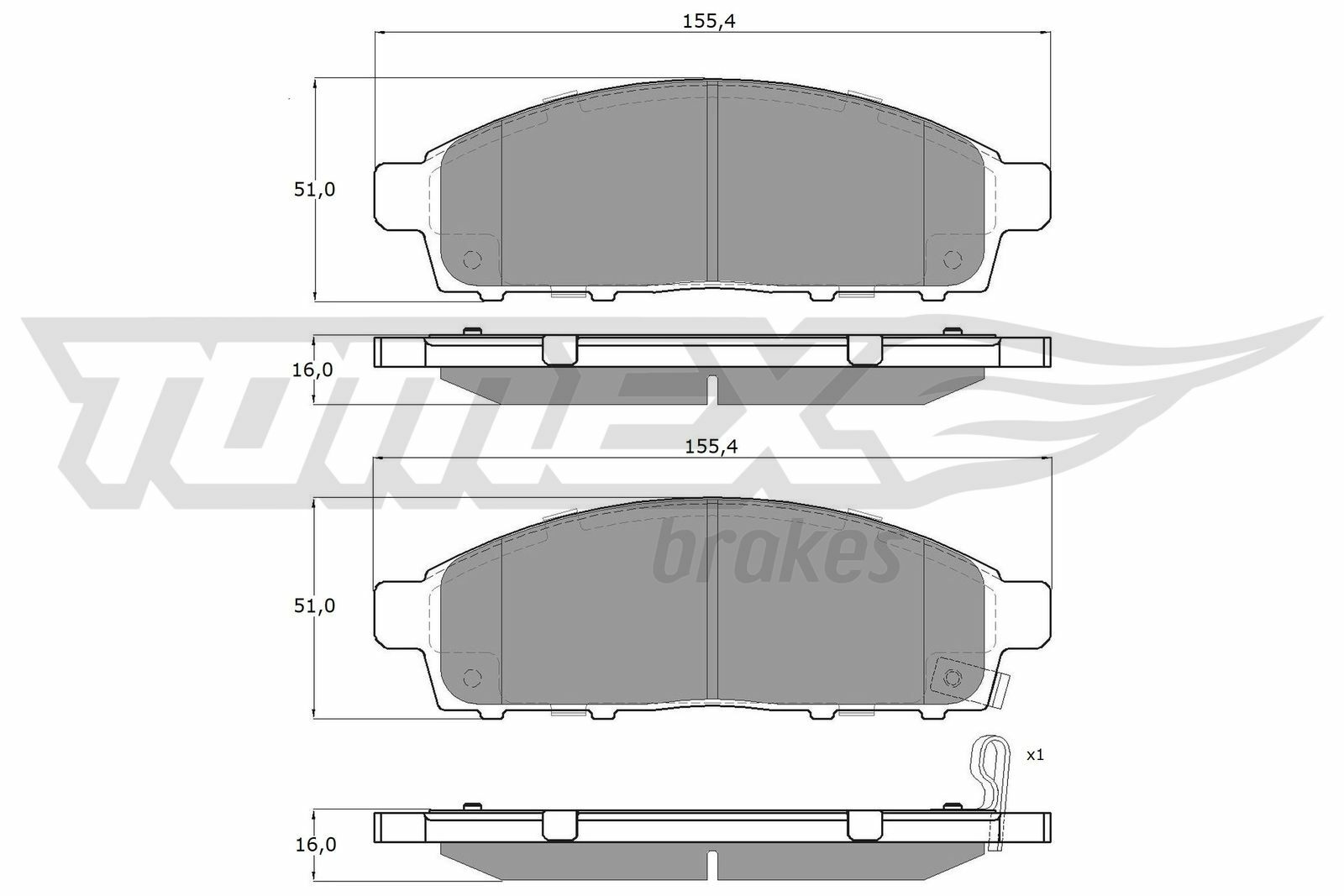 Sada brzdových platničiek kotúčovej brzdy TOMEX Brakes